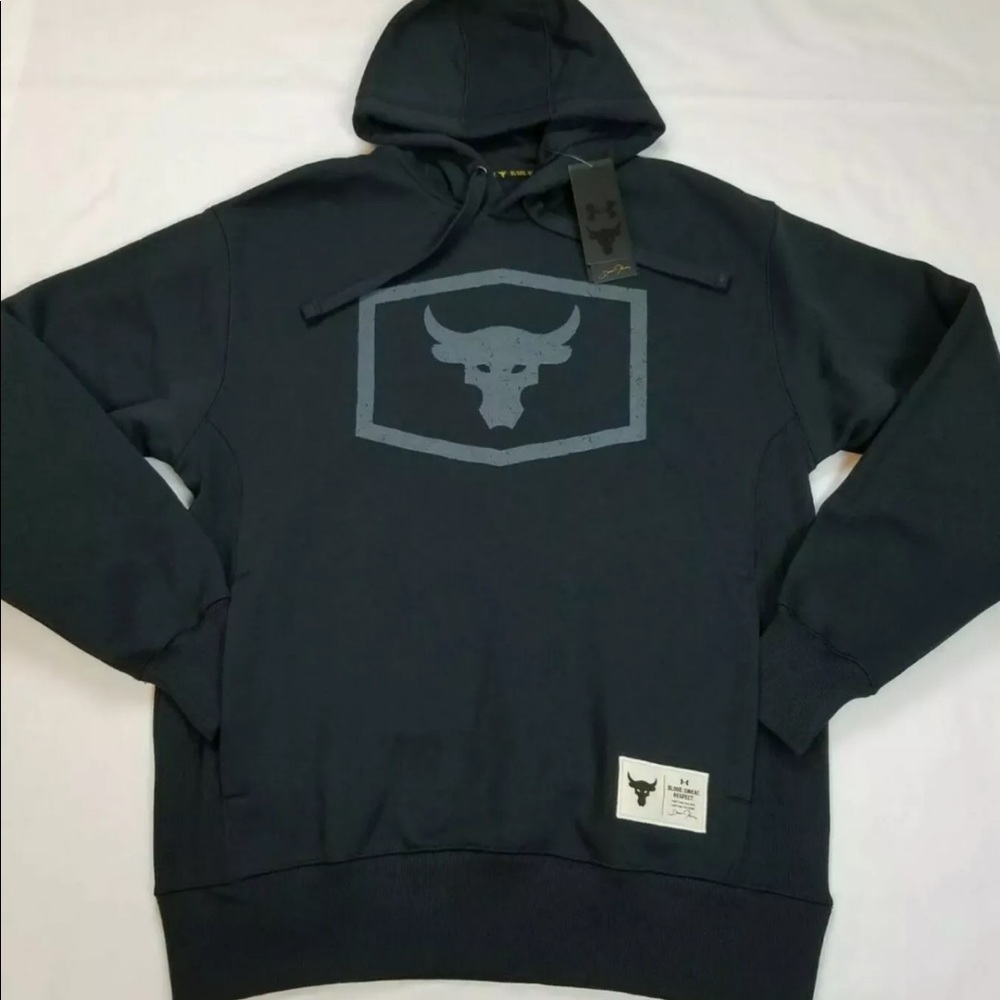 NWT Mens Under Armour Project Rock Black Hoodie - Picture 3 of 8